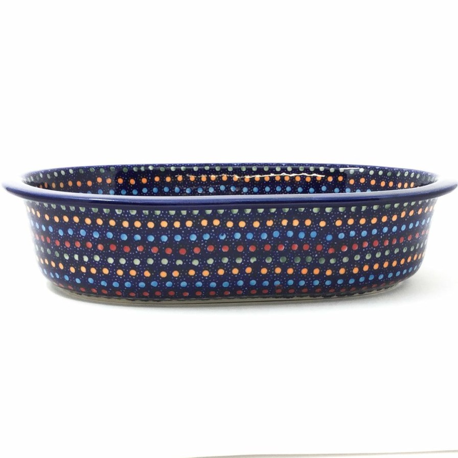 Bakeware * | Janelle Imports Lg Oval Baker In Multi-Colored Dots