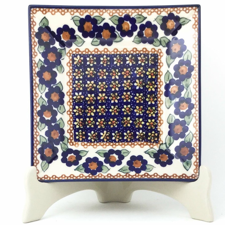 Plates * | Janelle Imports Square Luncheon Plate In Petunia