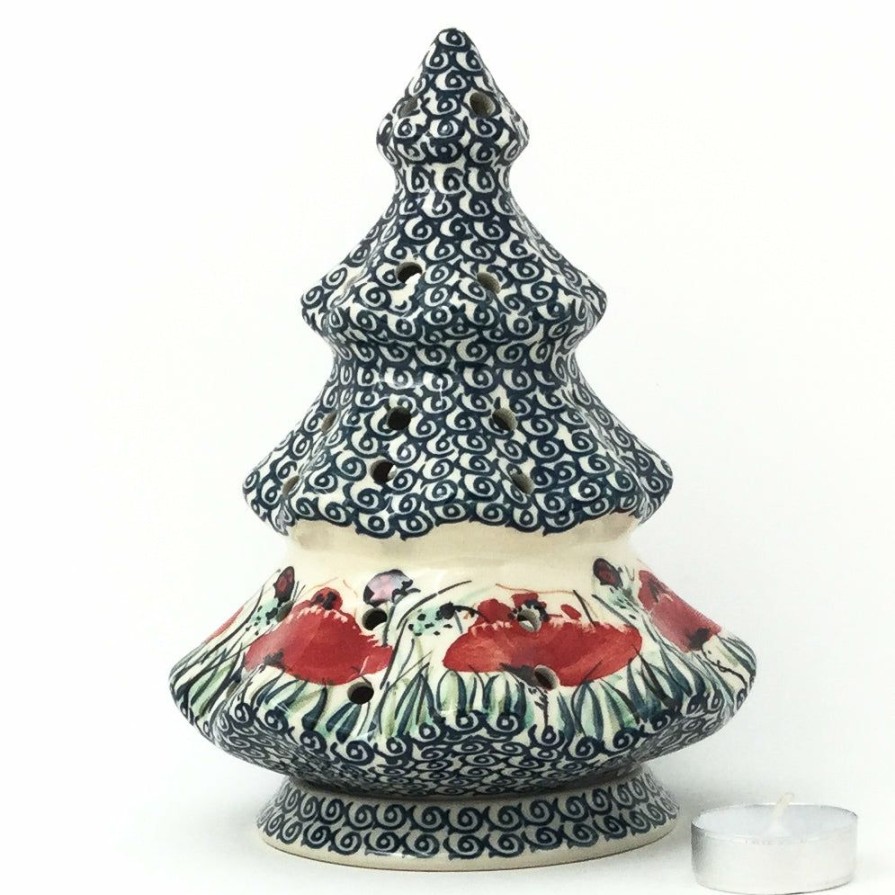 Home Decor * | Janelle Imports Tree Tea Candle Holder In Polish Poppy