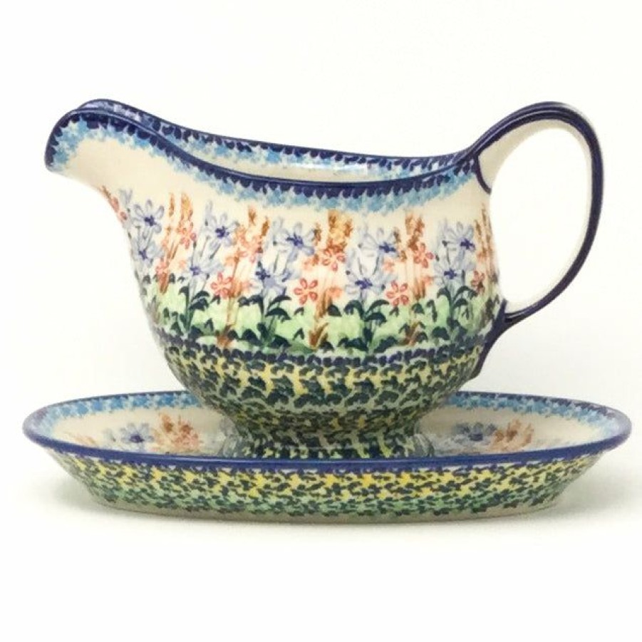 Table Accessories * | Janelle Imports Gravy Boat W/Tray 1 Qt In Country Spring