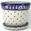 Home Decor * | Janelle Imports Lg Flower Pot W/Plate In Winter