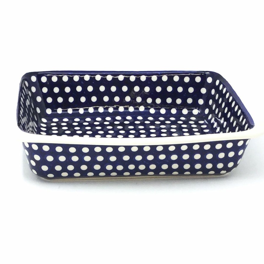 Bakeware * | Janelle Imports Deep Rect. Baker In White Polka-Dot