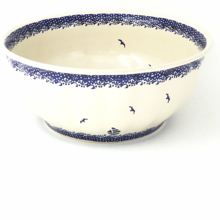 Bowls * | Janelle Imports Scalloped Bowl 128 Oz In Sailboat