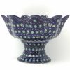 Bowls * | Janelle Imports Pedestal Berry Bowl In Blue Moon