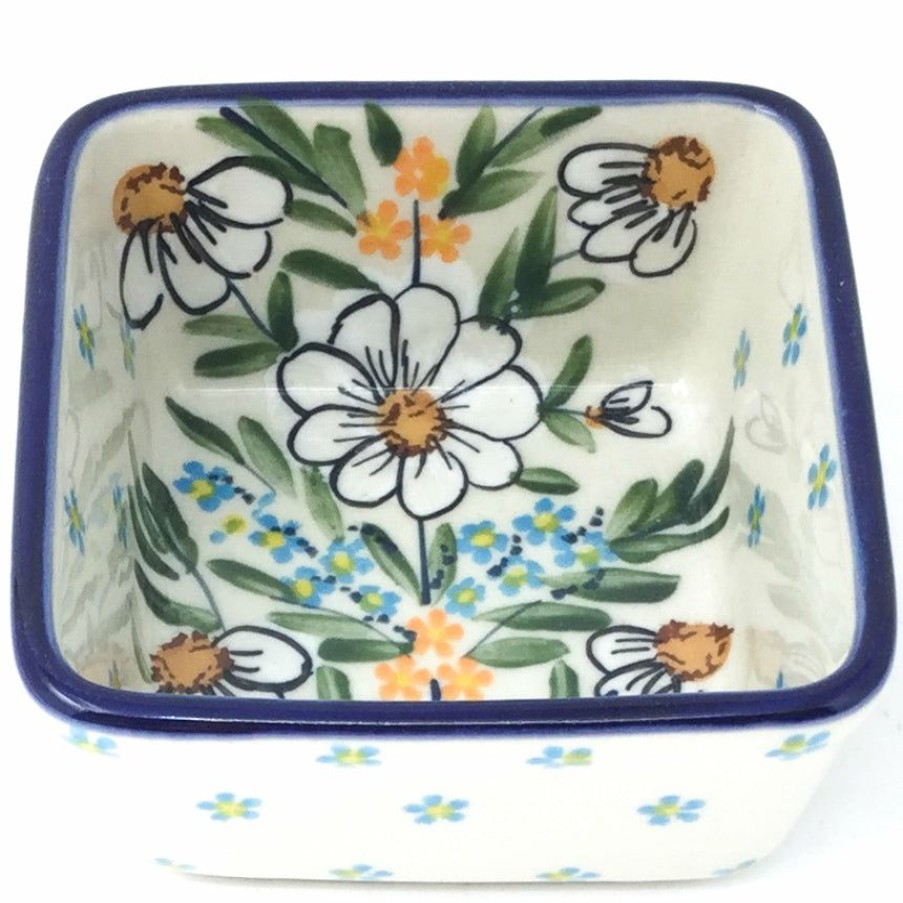 Bowls * | Janelle Imports Tiny Sq. Bowl 8 Oz In Spectacular Daisy