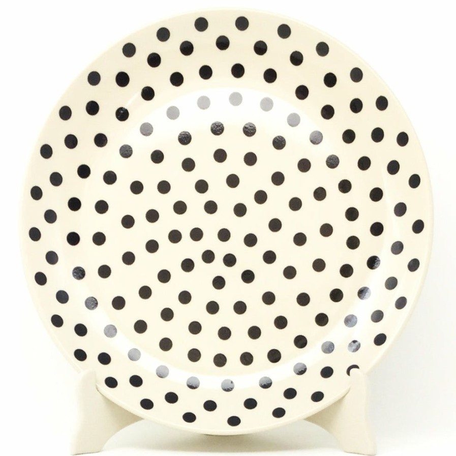 Plates * | Janelle Imports Dinner Plate 11 In Black Polka-Dot