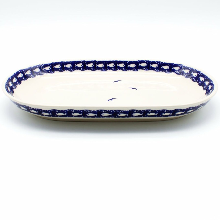 Platters, Servers, And Trays * | Janelle Imports Md Oval Platter In Lighthouse