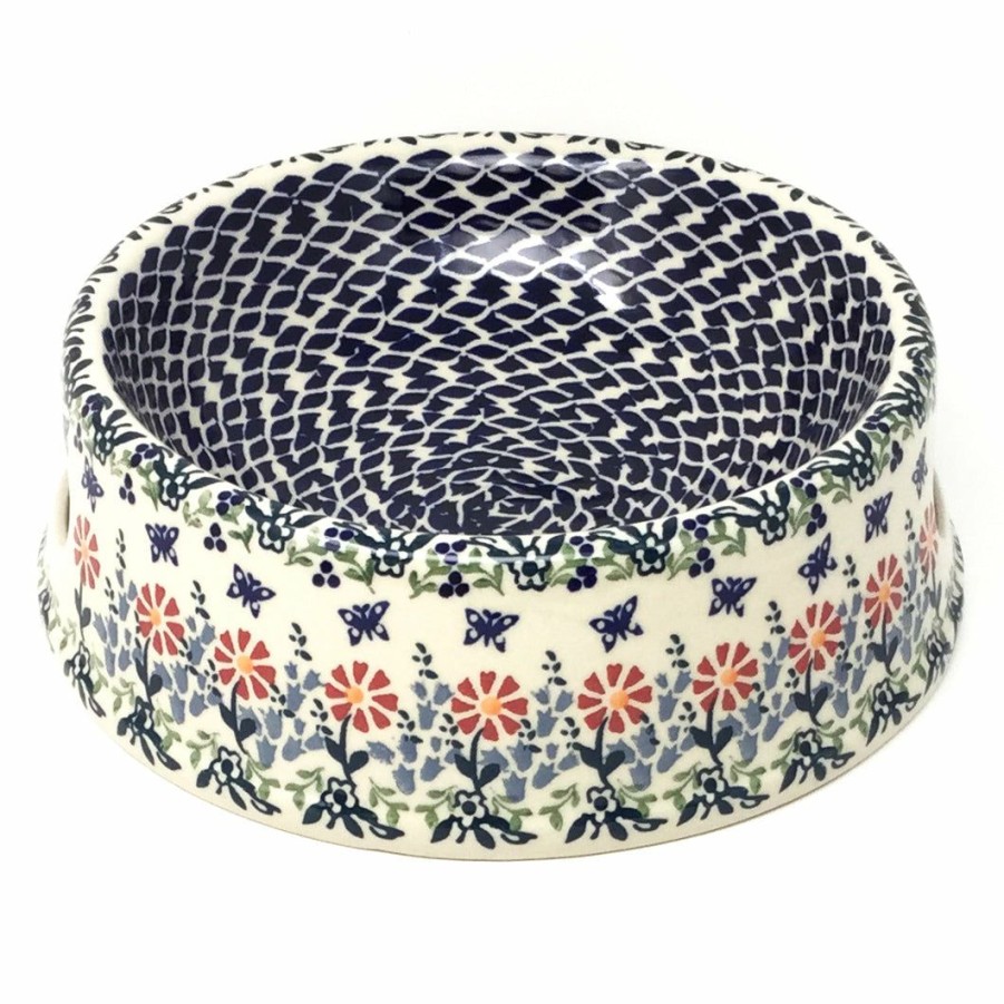 Bowls * | Janelle Imports Lg Dog Bowl In Wavy Flowers