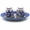 Table Accessories * | Janelle Imports Salt & Pepper Set W/Tray In Stunning Blue