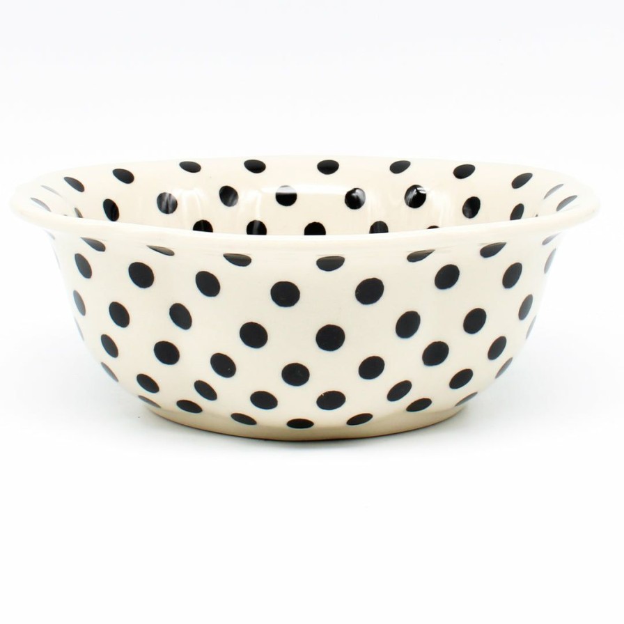 Bowls * | Janelle Imports Sm Retro Bowl In Black Polka-Dot