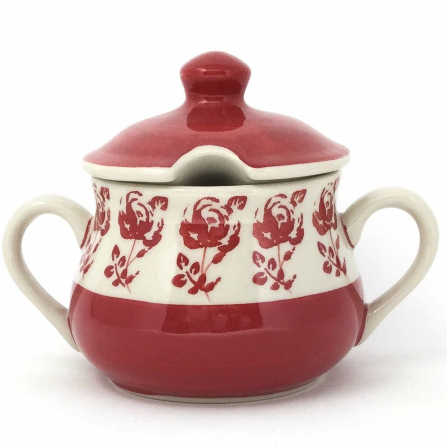 Table Accessories * | Janelle Imports Family Style Sugar Bowl 14 Oz In Red Rose