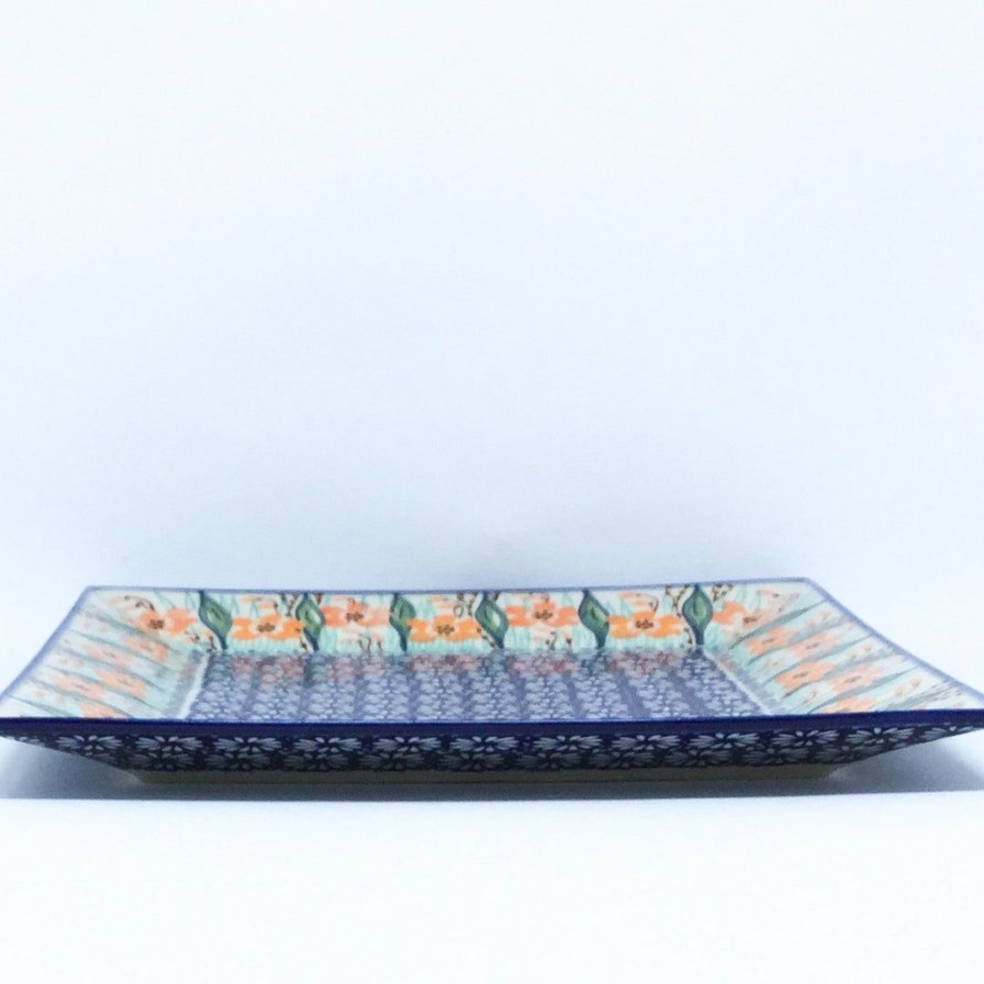 Platters, Servers, And Trays * | Janelle Imports Square Platter In Sunshine Meadow