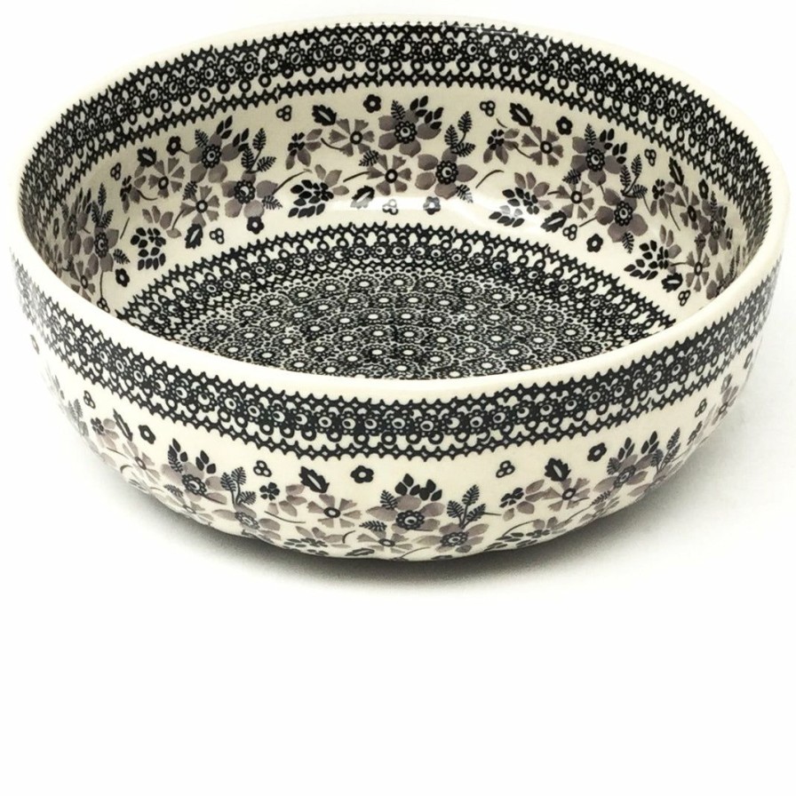 Bowls * | Janelle Imports Family Shallow Bowl In Gray & Black