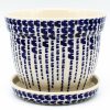 Home Decor * | Janelle Imports Lg Flower Pot W/Plate In Blue Rain