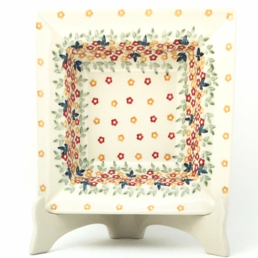 Plates * | Janelle Imports Square Soup Plate In Tiny Flowers