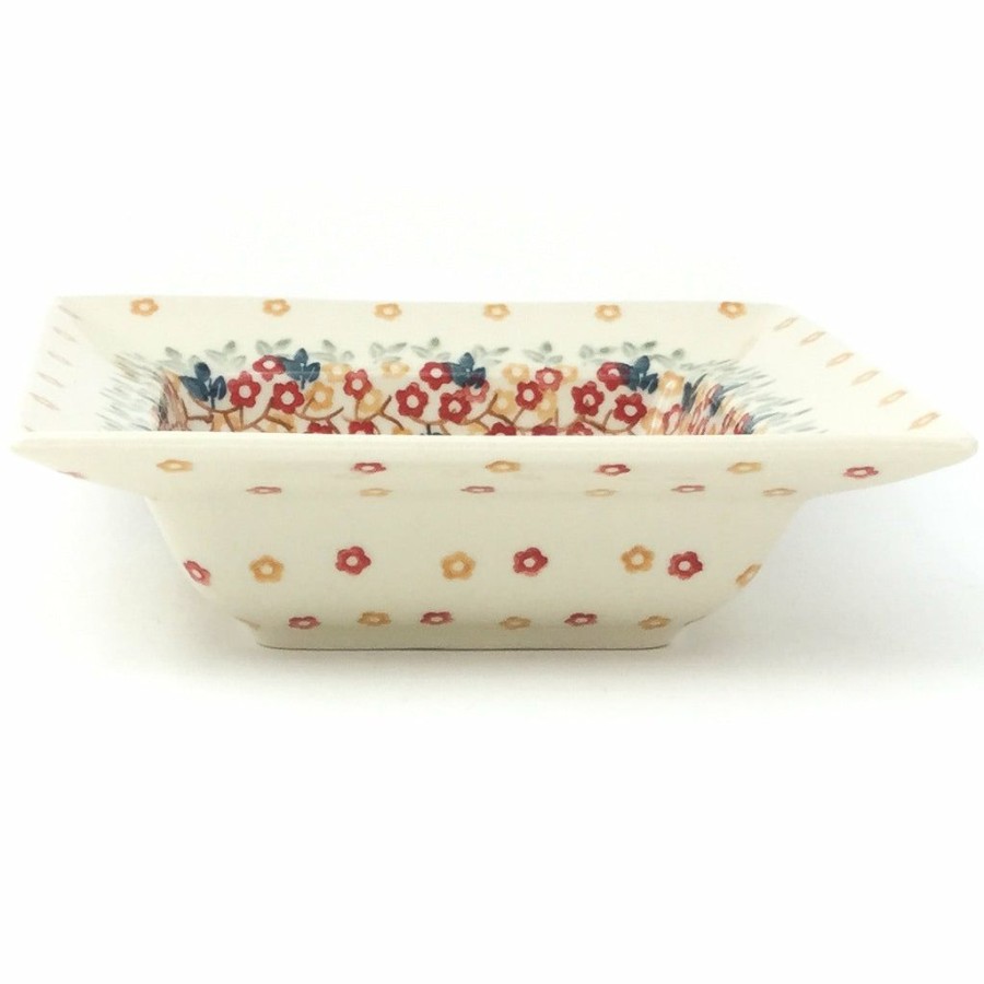 Plates * | Janelle Imports Square Soup Plate In Tiny Flowers