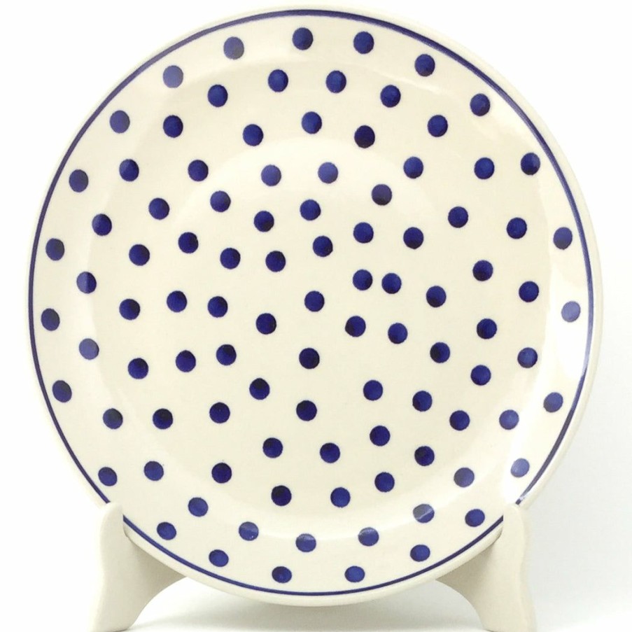 Plates * | Janelle Imports Dinner Plate 10 In Blue Polka-Dot