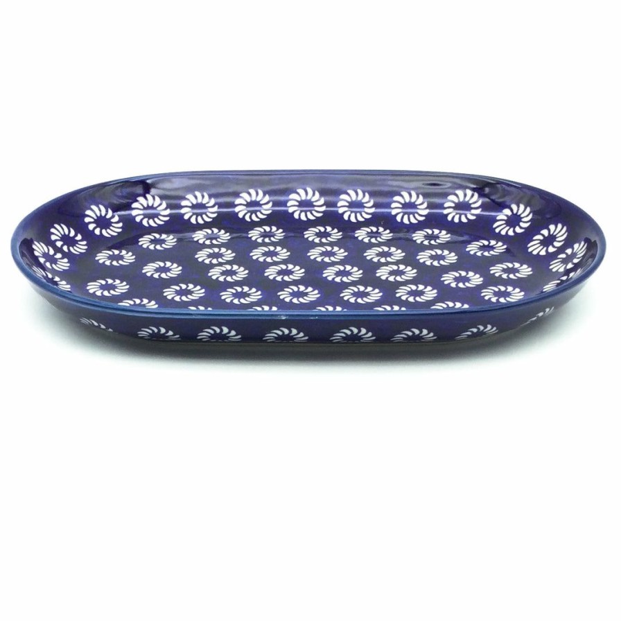 Platters, Servers, And Trays * | Janelle Imports Tiny Oval Platter In Pinwheel