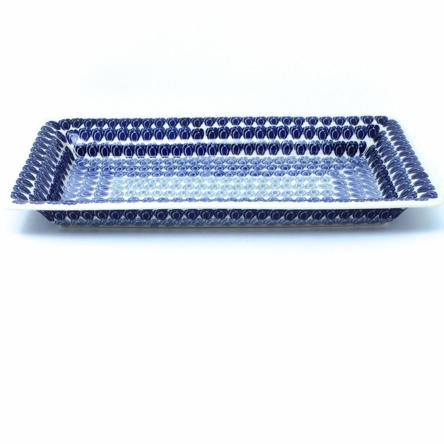 Platters, Servers, And Trays * | Janelle Imports Lg Rect. Server W/Lip In Perennial Bulbs