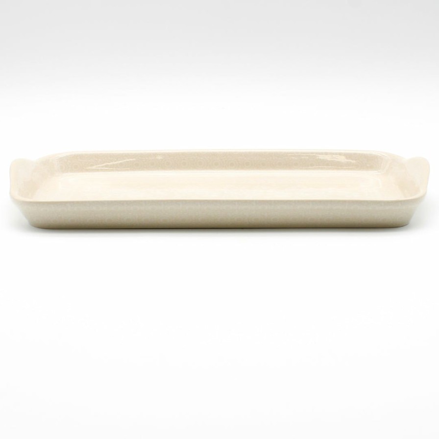 Platters, Servers, And Trays * | Janelle Imports Bread Server W/Handles In White On White