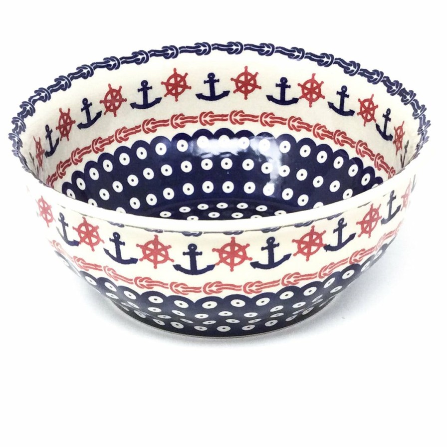 Bowls * | Janelle Imports Scalloped Bowl 128 Oz In Red Helm