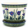 Home Decor * | Janelle Imports Md Flower Pot W/Plate In Gill'S Blue