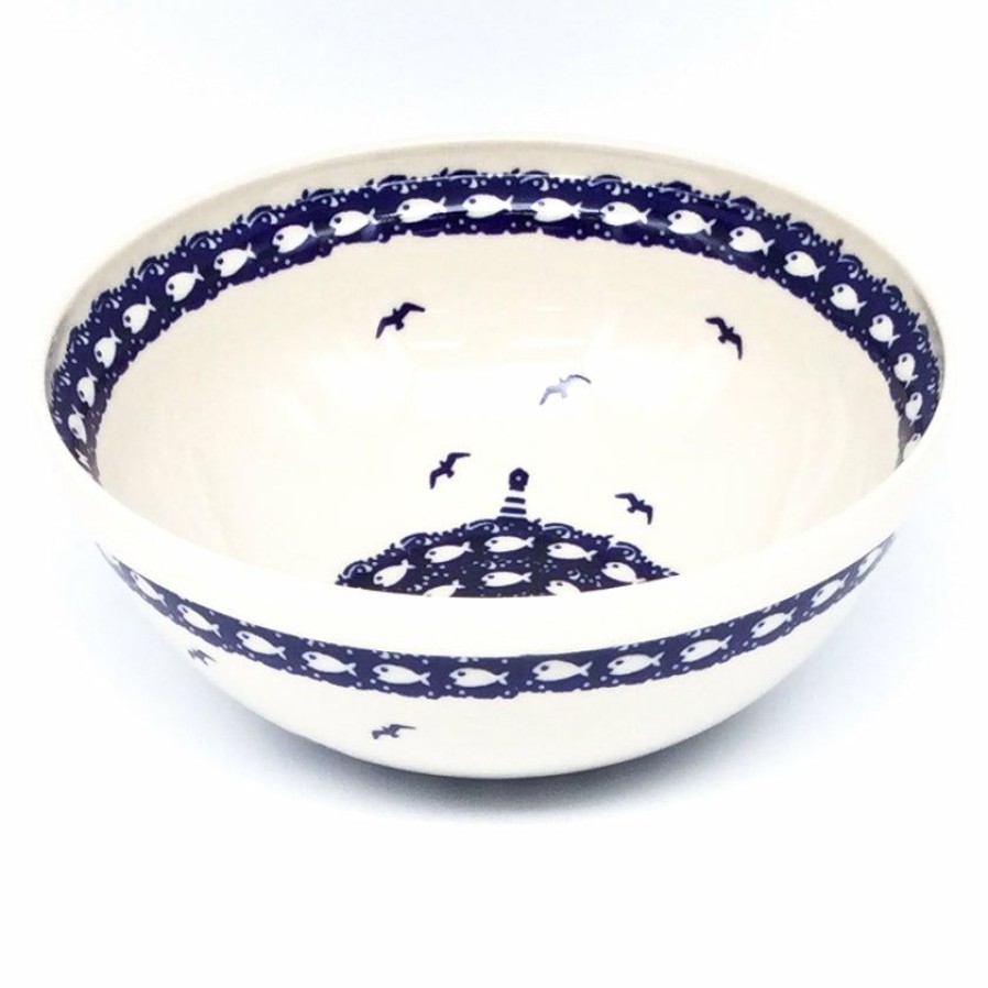 Bowls * | Janelle Imports Round Bowl 64 Oz In Lighthouse