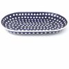 Platters, Servers, And Trays * | Janelle Imports Md Oval Platter In White Polka-Dot