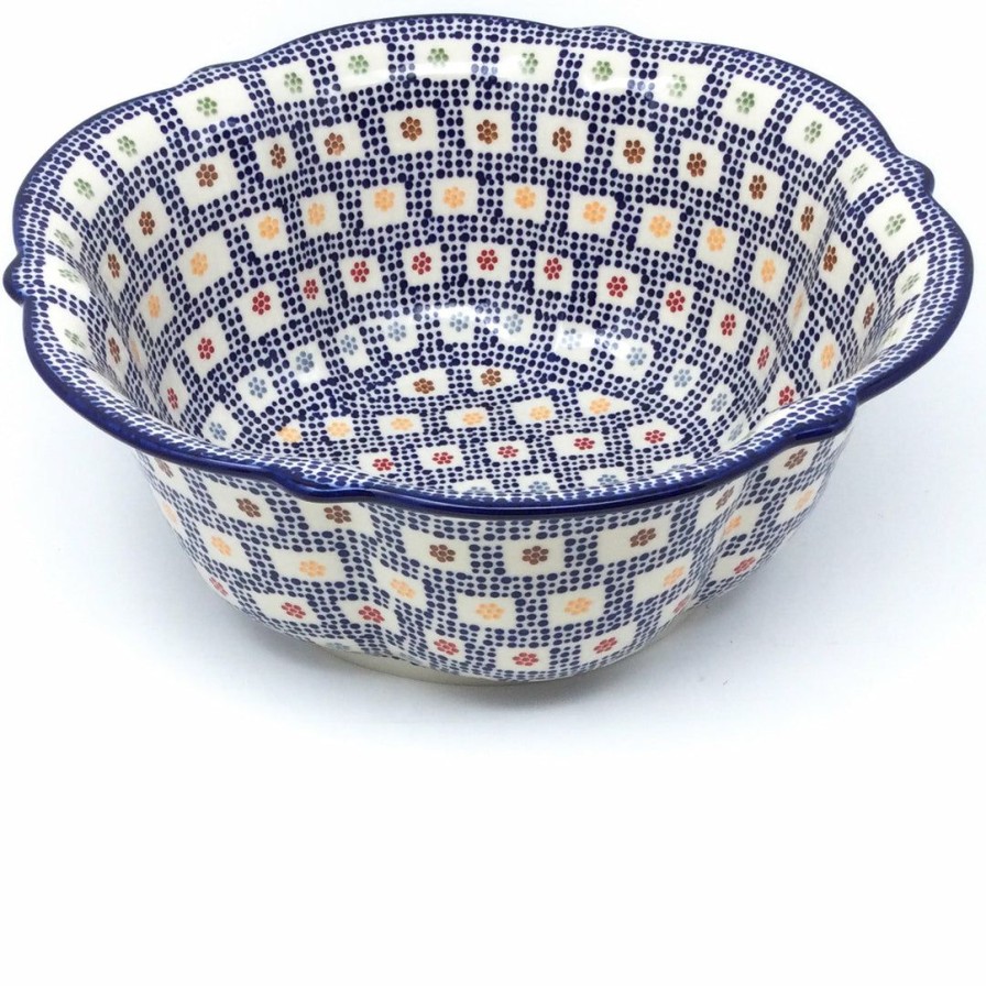 Bowls * | Janelle Imports Lg Retro Bowl In Modern Checkers