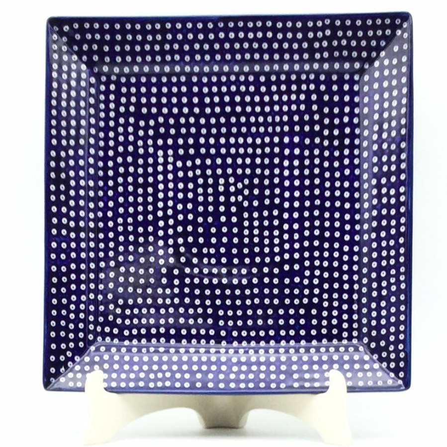 Platters, Servers, And Trays * | Janelle Imports Square Platter In Blue Elegance