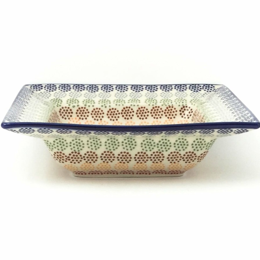 Plates * | Janelle Imports Square Soup Plate In Modern Dots