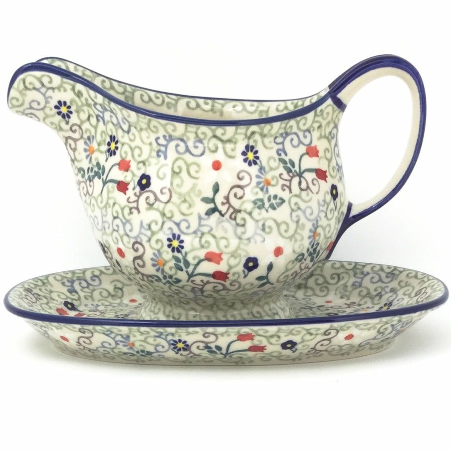 Table Accessories * | Janelle Imports Gravy Boat W/Tray 1 Qt In Early Spring