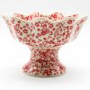 Bowls * | Janelle Imports Pedestal Berry Bowl In Antique Red