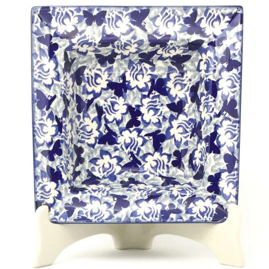 Plates * | Janelle Imports Square Soup Plate In Blue Butterfly