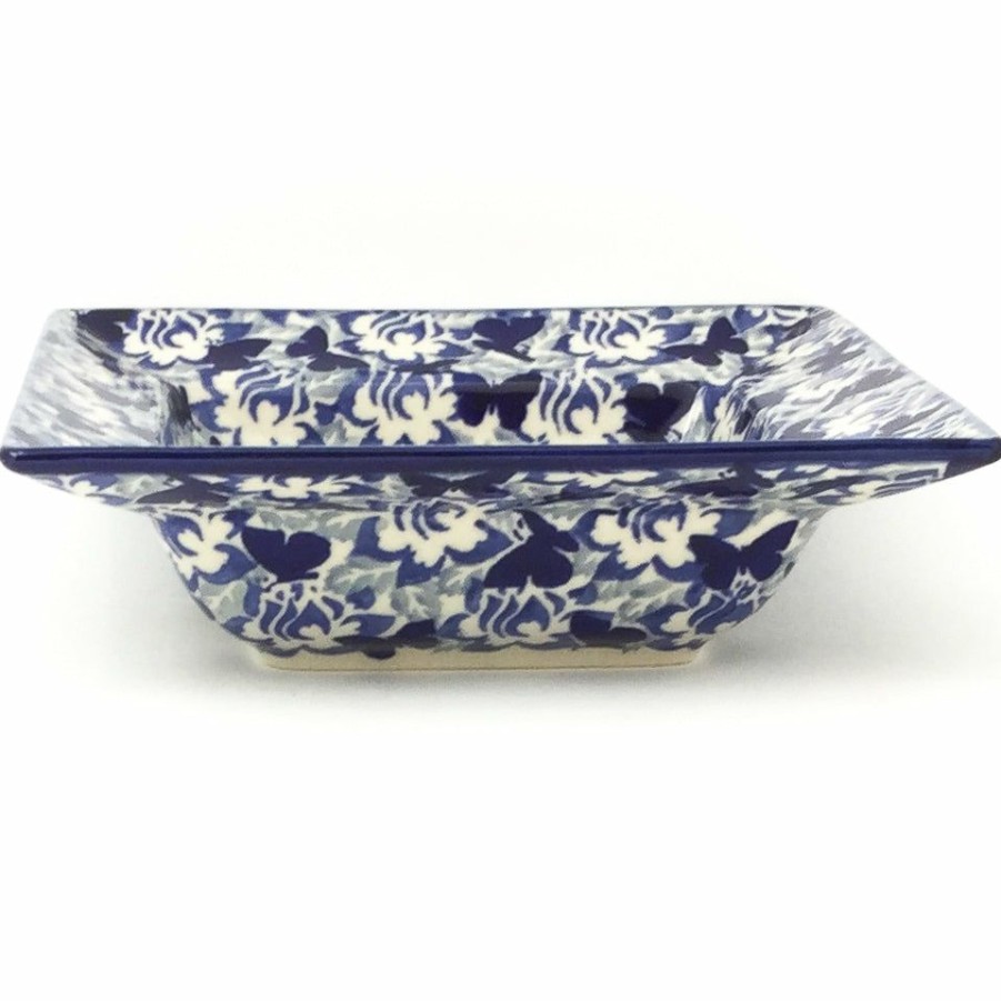 Plates * | Janelle Imports Square Soup Plate In Blue Butterfly