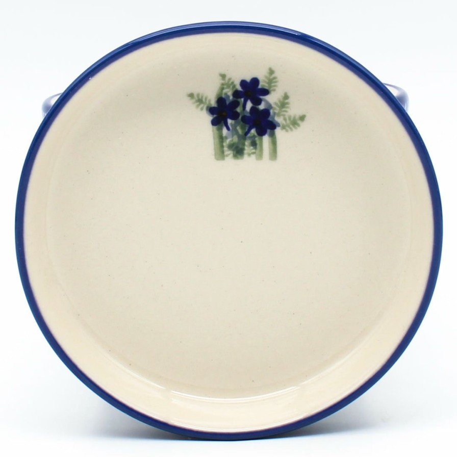 Home Decor * | Janelle Imports Sm Flower Pot W/Plate In Alpine Blue