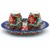 Table Accessories * | Janelle Imports Salt & Pepper Set W/Tray In Red Poppies