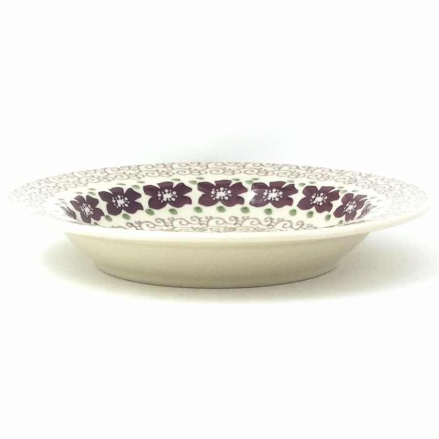 Plates * | Janelle Imports Soup Plate In Purple & Gray Flowers