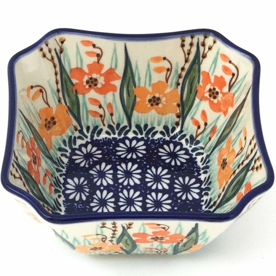 Bowls * | Janelle Imports Square Soup Bowl 16 Oz In Sunshine Meadow